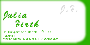 julia hirth business card